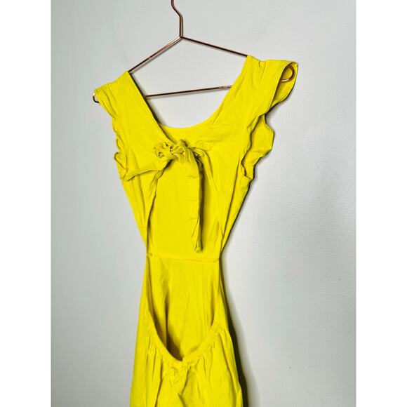 MARISSA WEBB x RTR Yellow Hourglass Waist Cutout Midi Summer Dress Size 4 - Picture 7 of 10